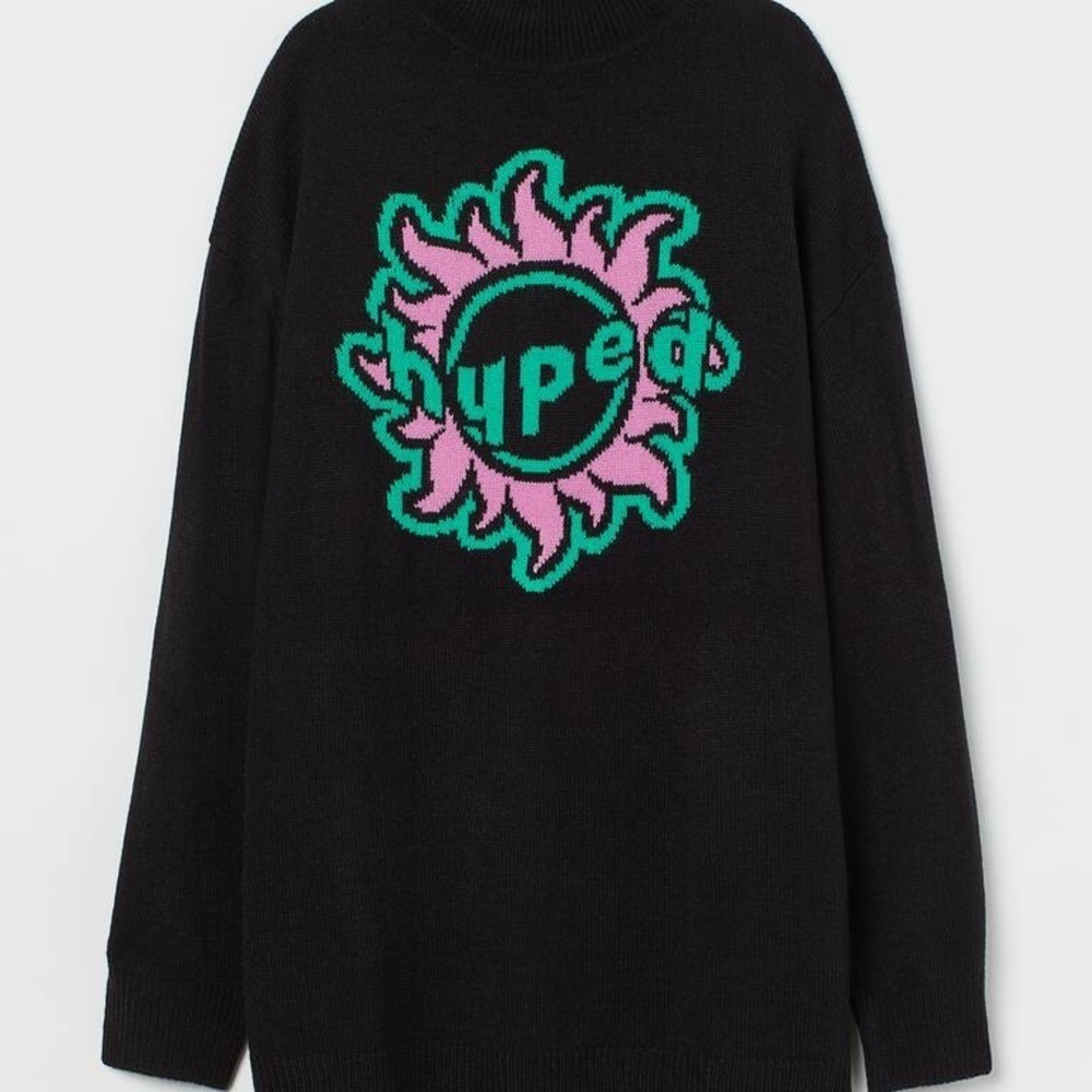 H&M Knit Sweater Black Hype Graphic - Picture 3 of 4